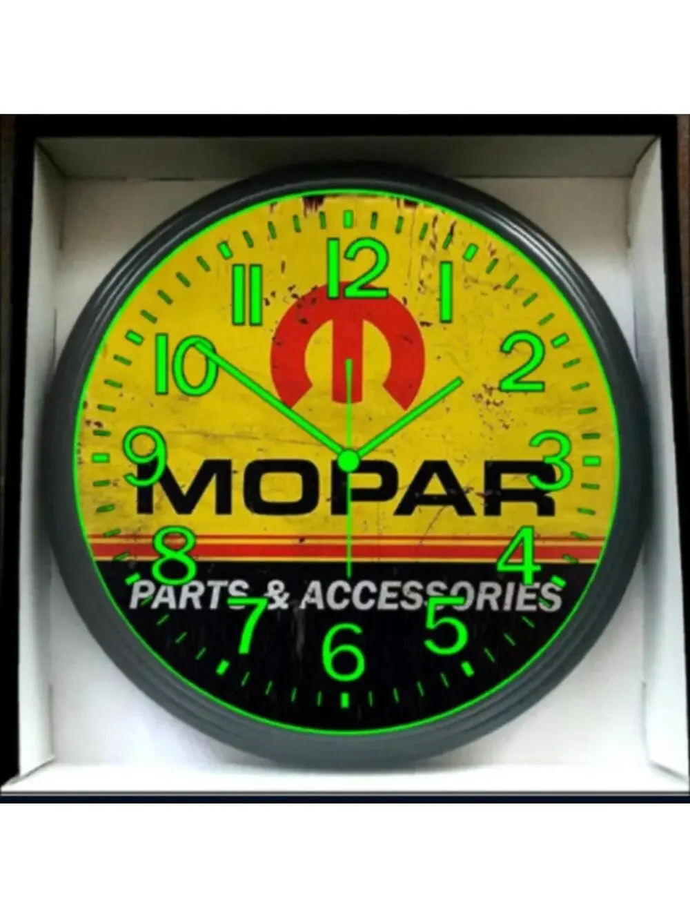 Mopar Hemi Parts & Accessories Glow In The Dark Wall Clock New!